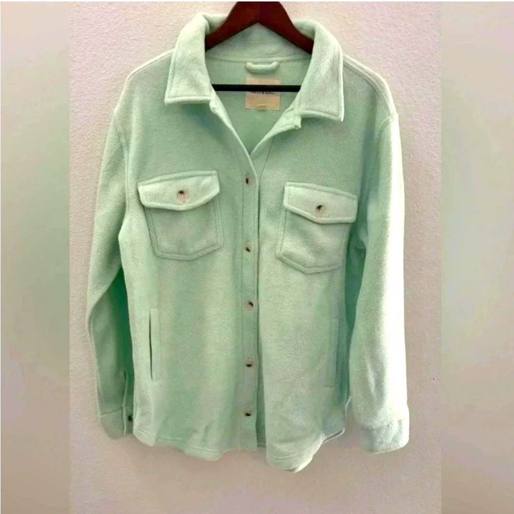 Thread and Supply mint fleece shacket NWOT